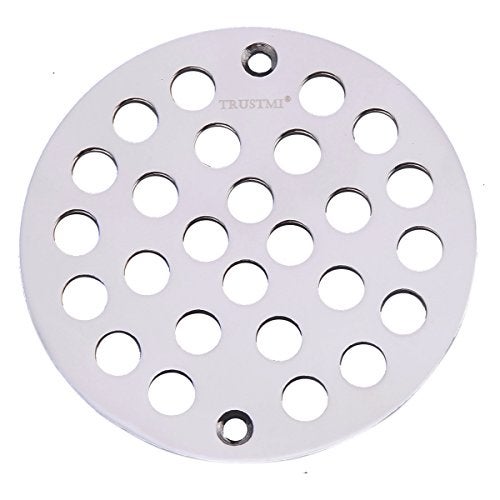 TRUSTMI 4 Inch Screw-in Shower Drain Cover Replacement Floor Strainer,Polished Chrome - Image 1