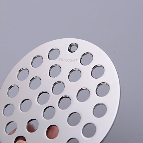 TRUSTMI 4 Inch Screw-in Shower Drain Cover Replacement Floor Strainer,Polished Chrome - Image 3