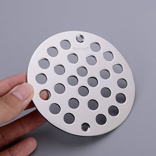 TRUSTMI 4 Inch Screw-in Shower Drain Cover Replacement Floor Strainer,Polished Chrome - Image 4