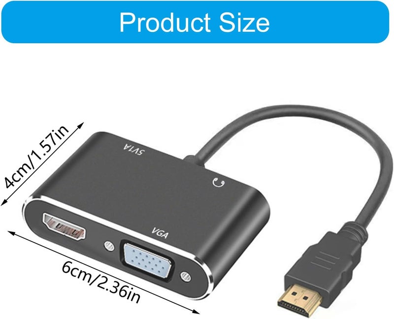 Strong Metallic Connection Visual Port Converter Featuring 3.5mm Sound Connector for Work Meeting Presentation to VGA Home Theater Converter - Image 4