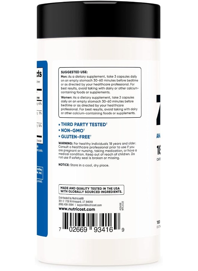 Nutricost Zma 180 Capsules - Non-Gmo And Gluten Free Zma Supplement  - Image 3