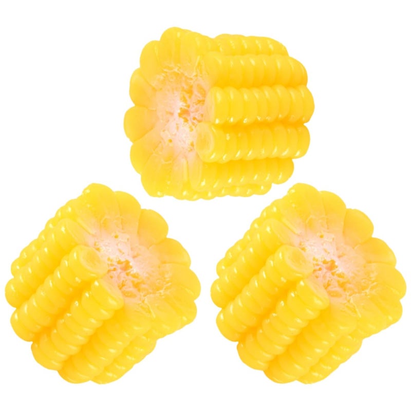 Lifelike Artificial Plastic Corn Decor 3 Piece Set For Home Kitchen Display - Image 2