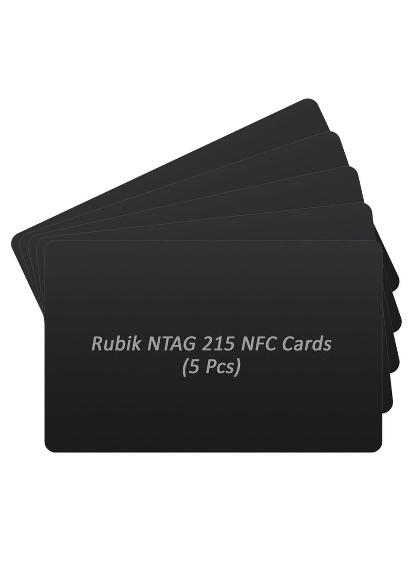 Rubik بطاقات PVC NFC NTAG215، ذاكرة قابلة للبرمجة سعة 504 بايت، بطاقات عمل شريحة NFC-215 متوافقة مع الأجهزة المدعومة بتقنية NFC - أسود (5) - Image 1