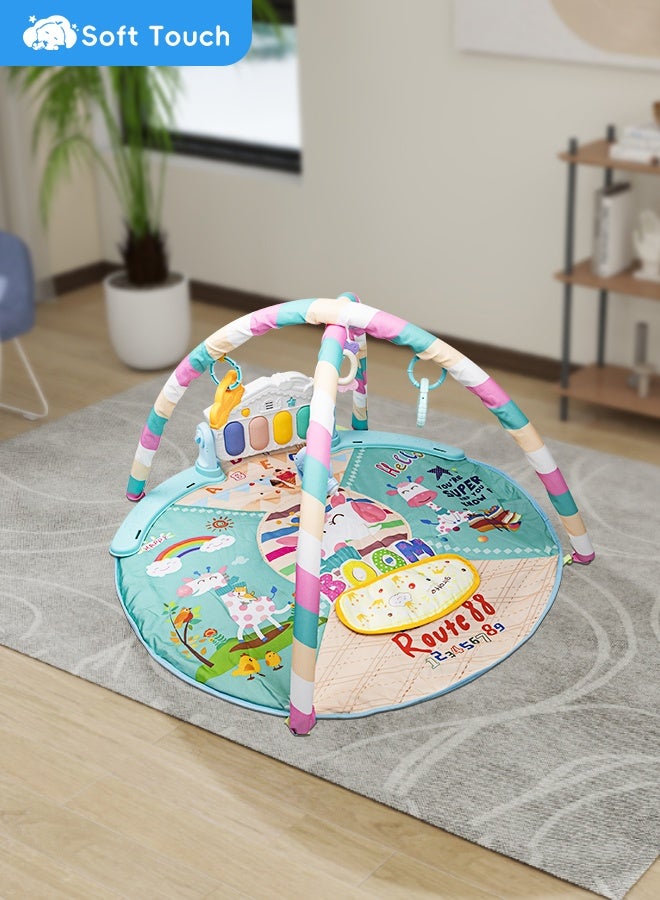 Soft Touch Baby Play Mat Baby Activity Gym Mat Tummy Time Mat with Sensory Toys Kick and Play Piano Gym Center with Music Learning Toys Playmat for Infants Toddlers Newborn Ages 0 to 36 Months - Image 2