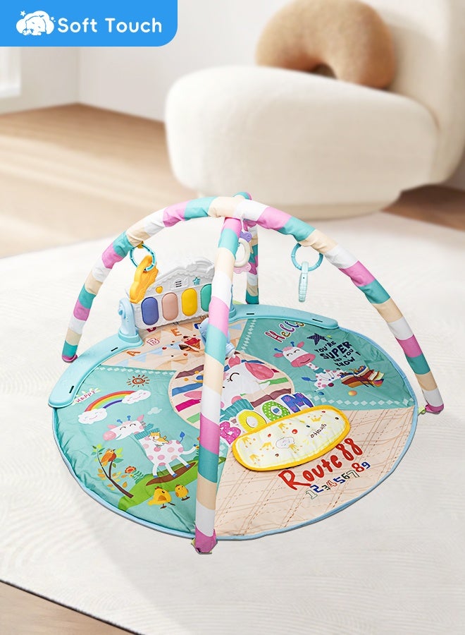 Soft Touch Baby Play Mat Baby Activity Gym Mat Tummy Time Mat with Sensory Toys Kick and Play Piano Gym Center with Music Learning Toys Playmat for Infants Toddlers Newborn Ages 0 to 36 Months - Image 1