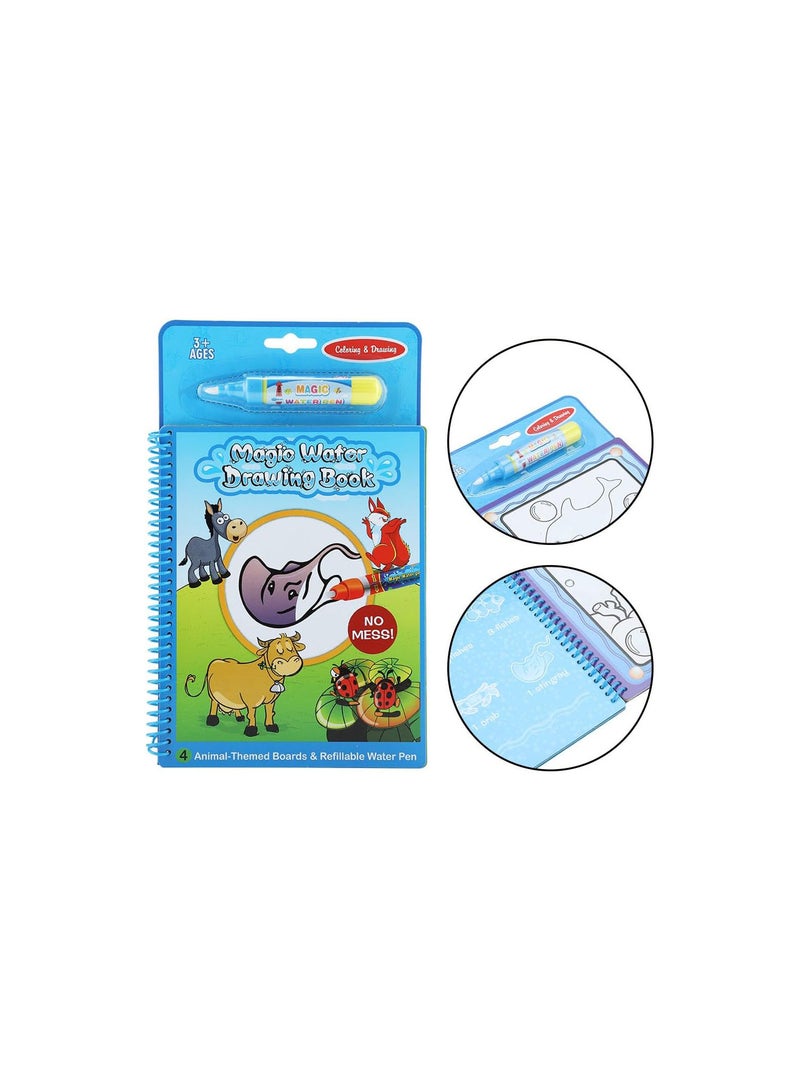GGOOT Water Coloring Book, Reusable Water Activity Book with Refillable Water Pen Birthday for Kids Toddlers(Animal) - Image 5
