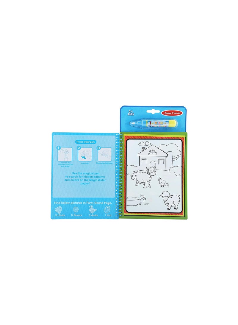 GGOOT Water Coloring Book, Reusable Water Activity Book with Refillable Water Pen Birthday for Kids Toddlers(Animal) - Image 4