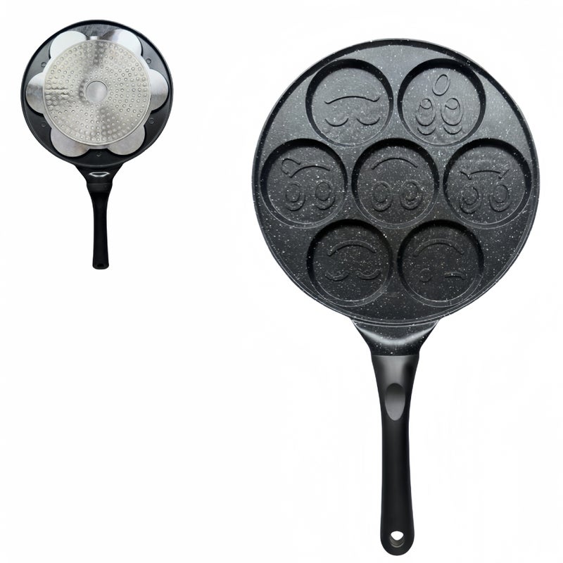 1Pcmulti-Hole Egg Frying Pan Creative Porous Frying Pan Barbecue Plate Household Aluminum Alloy Series - Image 1