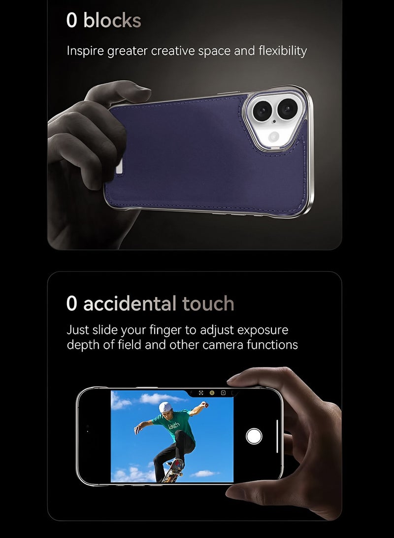 Wtech Apple iPhone 16 Plus 5G 2024 Luxury Leather Thin Metal Phone Case, Anti-Fallen Cover Without Frame Light Phone Shield Case Cover - Eggplant Purple - Image 5