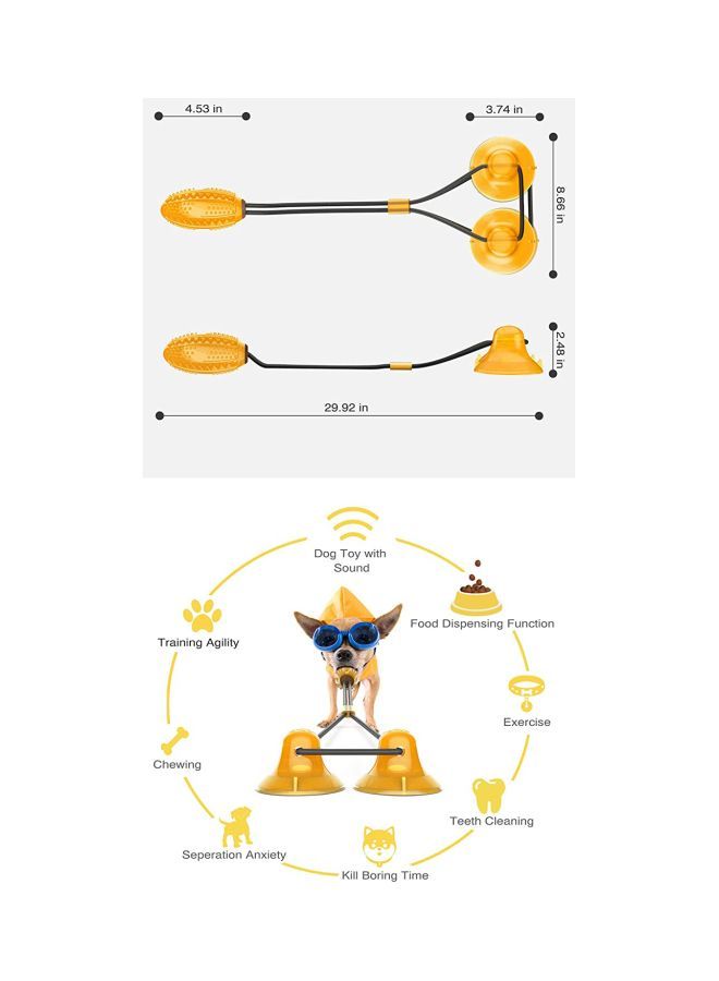 NIBEMINENT Double Sucker Dog Toy Orange/Black 29.92x8.66inch - Image 4