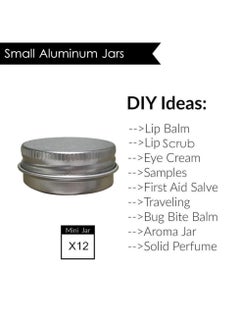 WU Aluminum Tin Jars, Cosmetic Sample Metal Tins Empty Container Bulk, Round Pot Screw Cap Lid, Small Ounce for Candle, Lip Balm, Salve, Make Up, Eye Shadow, Powder (12 Pack.5Oz/15ml)  - Image 4