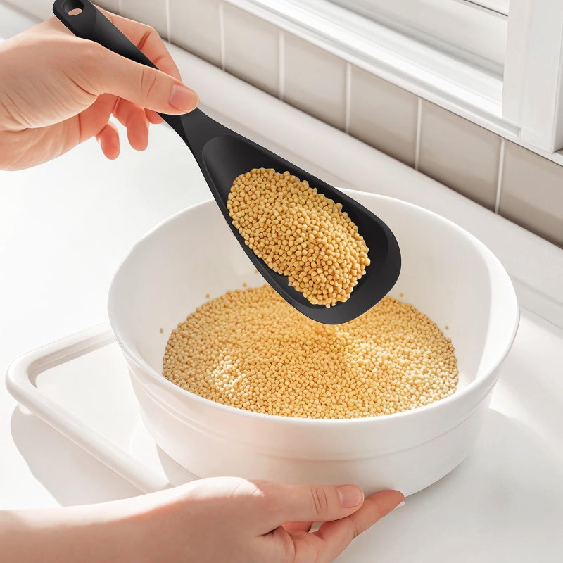 USECANO Silicone Cooking Utensils Set - 600Â°F Heat Resistant, Nonstick Kitchen Utensil Set with Spatulas, Spoons, Whisk, Tongs, BPA Free, Dishwasher Safe, Black - Image 3