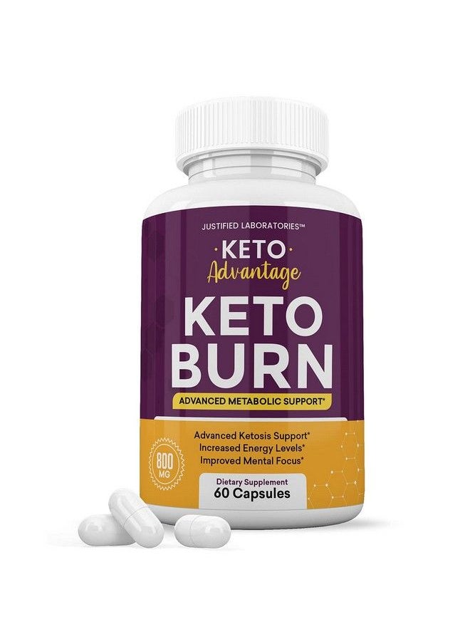 Justified Laboratories - Keto Advantage Keto Burn Pills Includes Apple Cider Vinegar Gobhb Exogenous Ketones Advanced Ketogenic Supplement Ketosis Support For Men Women 60 Capsules - Image 1