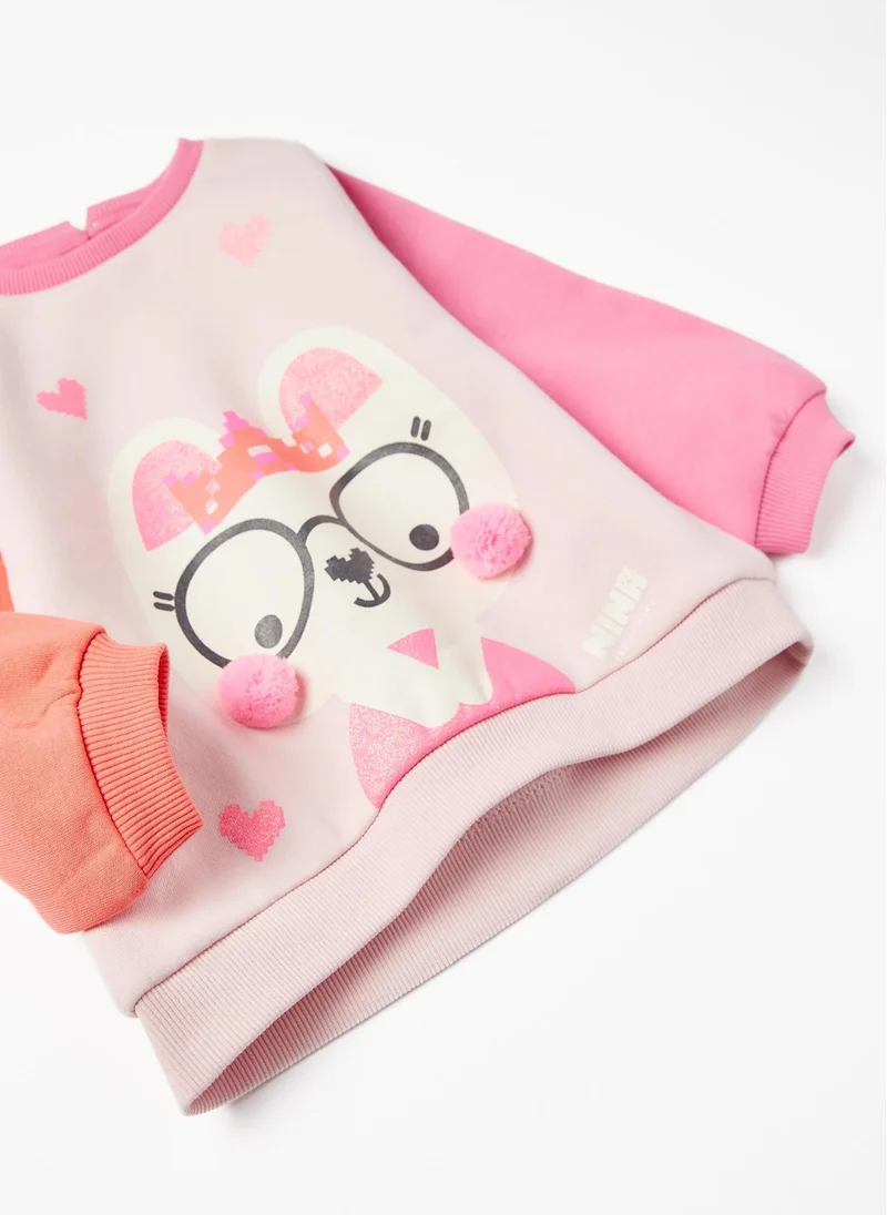 Zippy Cotton Sweatshirt for Baby Girls 'Princess Nina', Pink