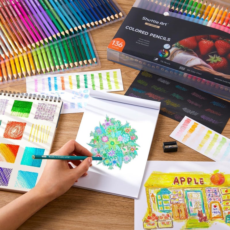 Shuttle Art 136 Colouring Pencils,Coloured Pencils Set for Adult Colouring Books,Doodling,Sketching,Art,School Supplies - Image 2