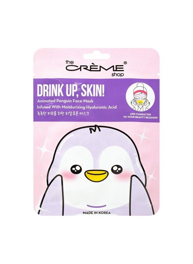 The Crème Shop - Korean Skincare Beauty Full Facial Advanced Sheet Daily Natural Essence Easytouse Soothing Drink Up Skin! Penguin Face Mask 3 Piece Value Set - Image 1
