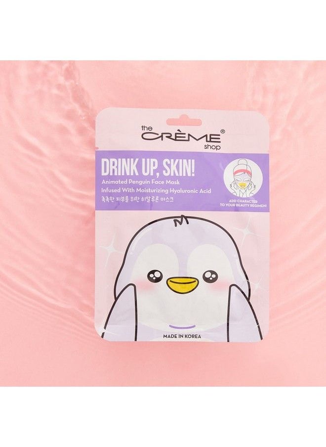 The Crème Shop - Korean Skincare Beauty Full Facial Advanced Sheet Daily Natural Essence Easytouse Soothing Drink Up Skin! Penguin Face Mask 3 Piece Value Set - Image 1