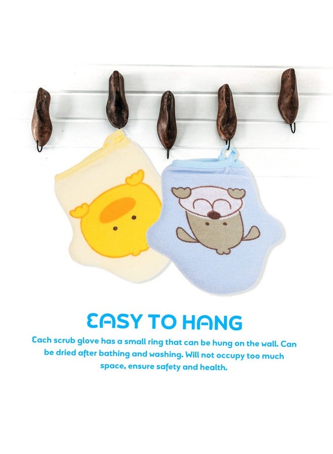 هيلفتي قفازات استحمام للأطفال من هيليفتي، قطعتان، على شكل بطة وكلب، ومنشفة غسيل للأطفال، وقفازات غسيل، وإسفنجة استحمام، وفرشاة تقشير للجسم، ومناشف غسيل، وإسفنجة للأطفال الصغار - Image 4