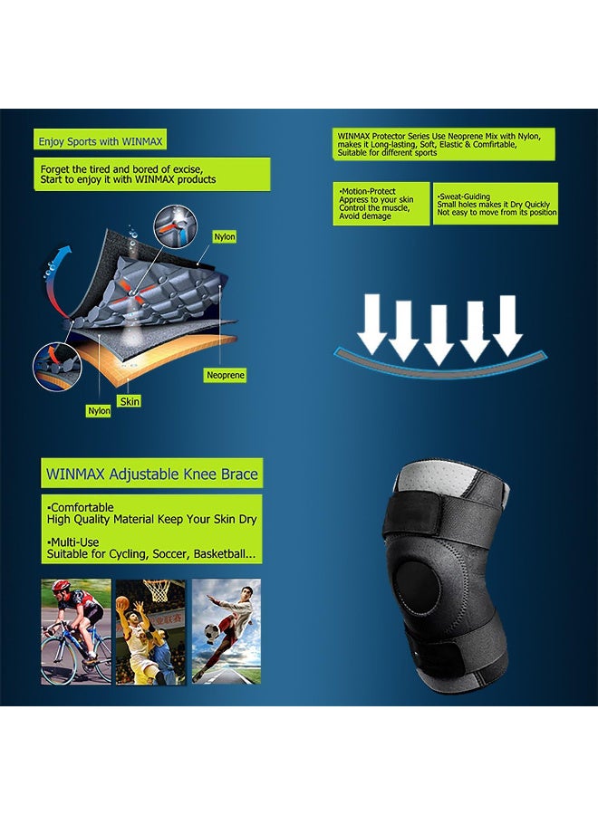 Hope Knee Brace, Adjustable Knee Support with Open-Patella Stabilizer, Non-Slip Breathable Neoprene Knee Sleeve, Medical Grade Quality for Sports Protection, Recovery and Pain Relief - Image 4
