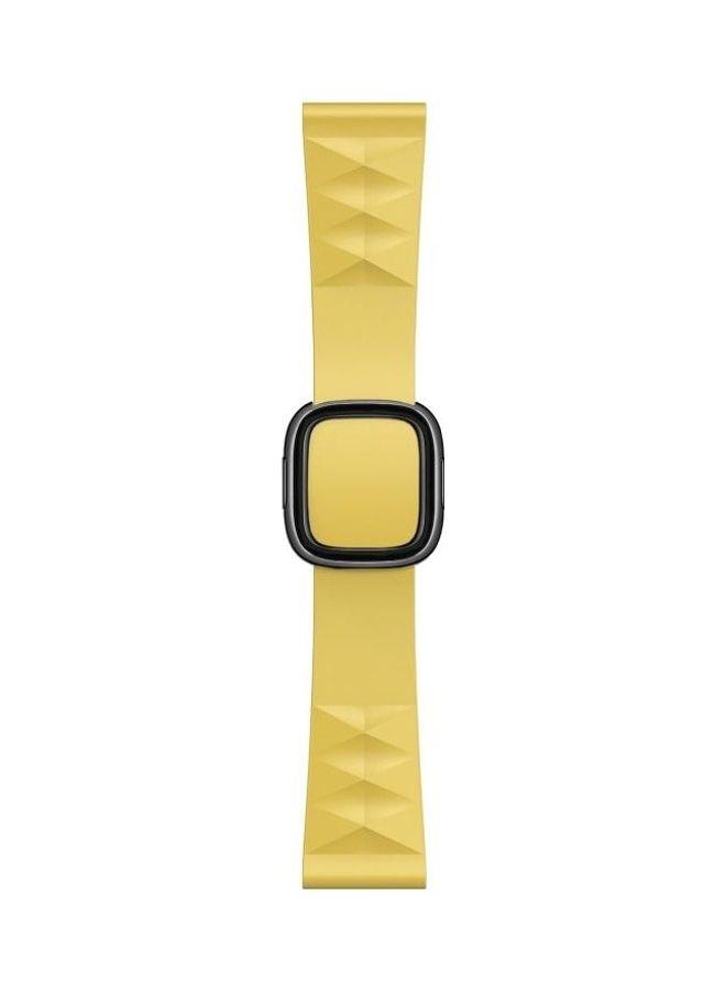 NIBEMINENT Modern Style Silicone Replacement Strap Watchband for Apple Watch Series 7/6/SE/5/4/3/2/1 38/40/41mm Yellow - Image 1