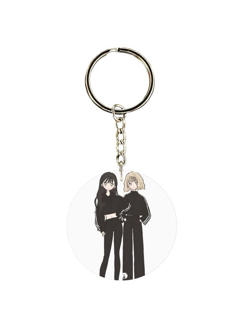 Single Sided Girls Printed Keychain