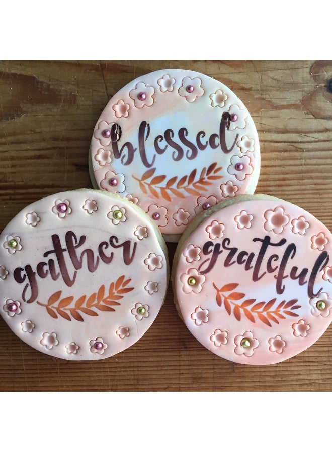 ديزاينر ستينسلز قالب كعكة "ممتن ومبارك ومتجمع" C993 من تصميم Designer Stencils - Image 2