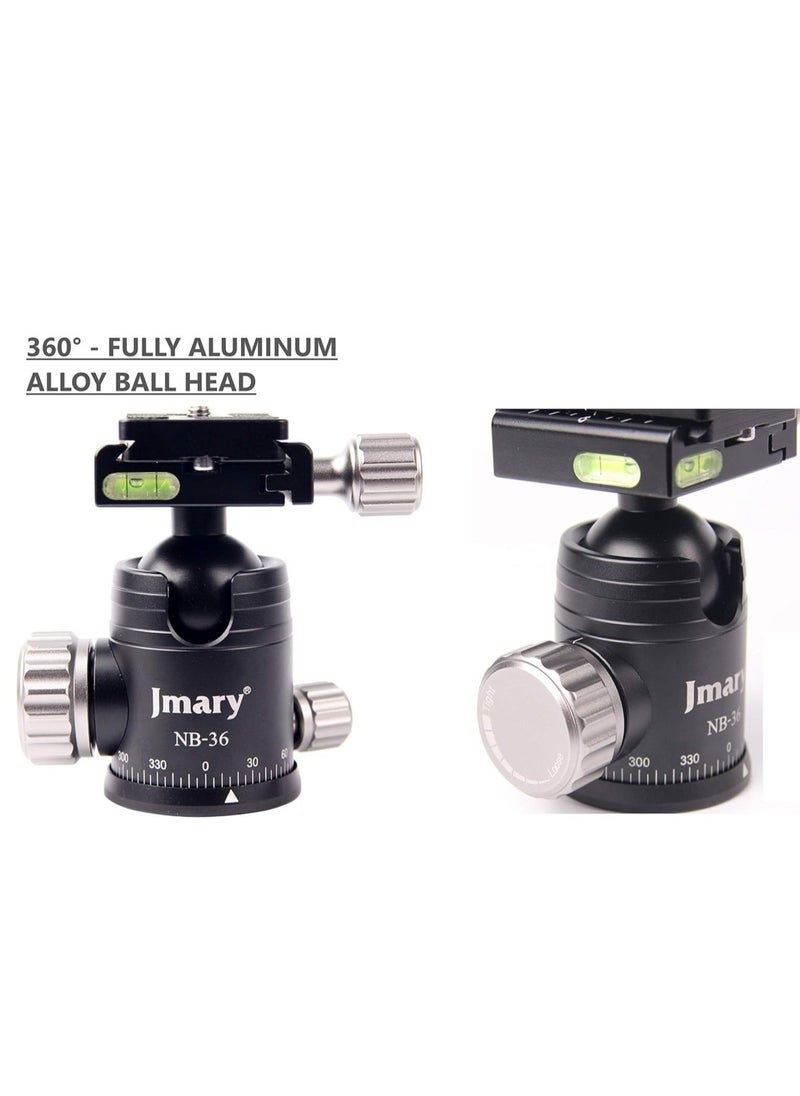 Jmary Jmary Techlife KT225+NB36-5 Feet Height Aluminium Alloy Professional Tripod and Monopod for All DSLR Cameras - Black  - Image 4