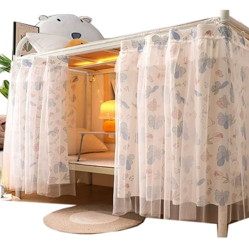 Qubanda Dorm Bottom Bunk Blackout Privacy Bed Curtains Bed Canopy Shading Dustproof Breathable Tent Nets Single Sleeper - Image 1