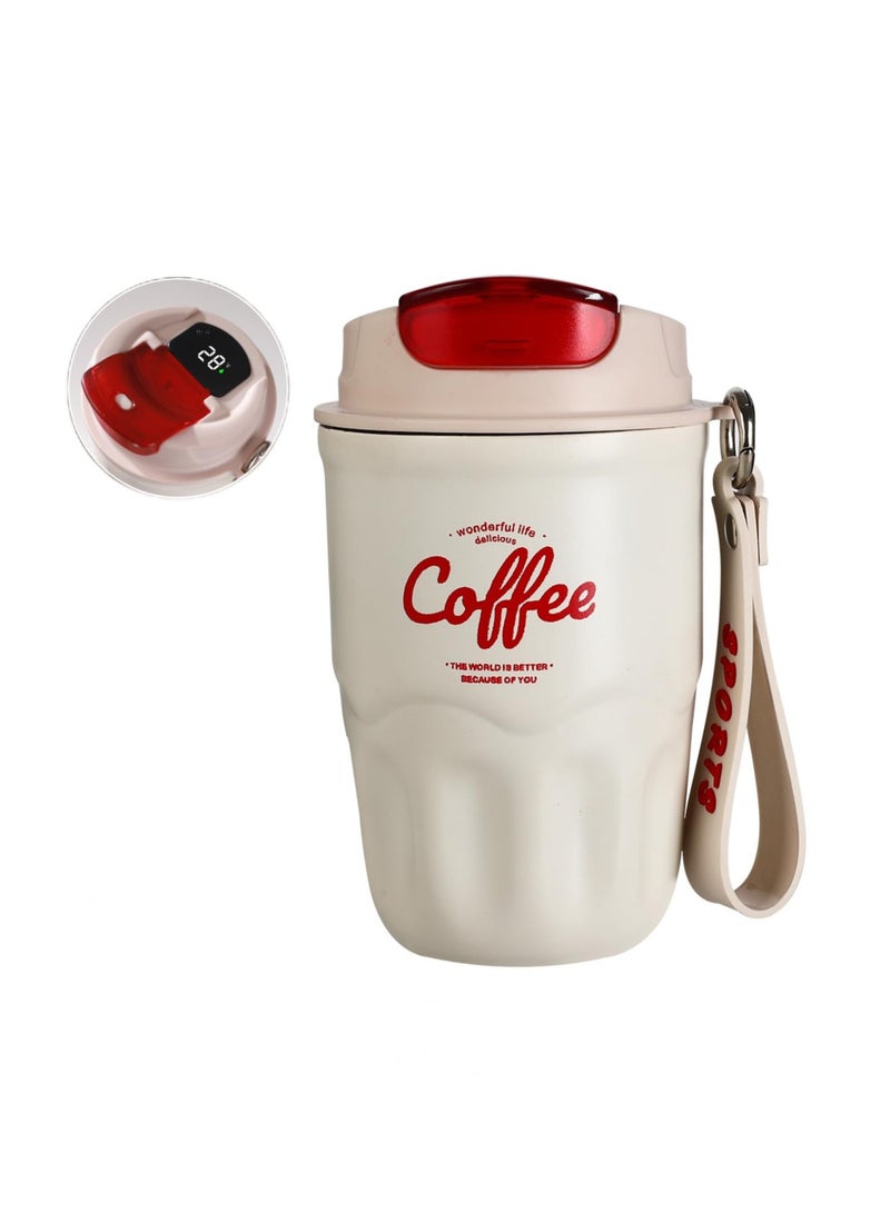 Excefore Smart Coffee Thermos, Insulated Tumblers with Leak-Proof Lid and Sling, Coffee Thermos with Temperature Display, Portable Hot and Cold Stainless Steel Coffee Mugs, for Keep Hot,Ice Coffee,Tea - Image 1