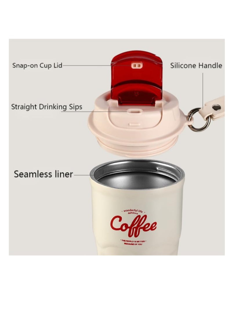 Excefore Smart Coffee Thermos, Insulated Tumblers with Leak-Proof Lid and Sling, Coffee Thermos with Temperature Display, Portable Hot and Cold Stainless Steel Coffee Mugs, for Keep Hot,Ice Coffee,Tea - Image 4