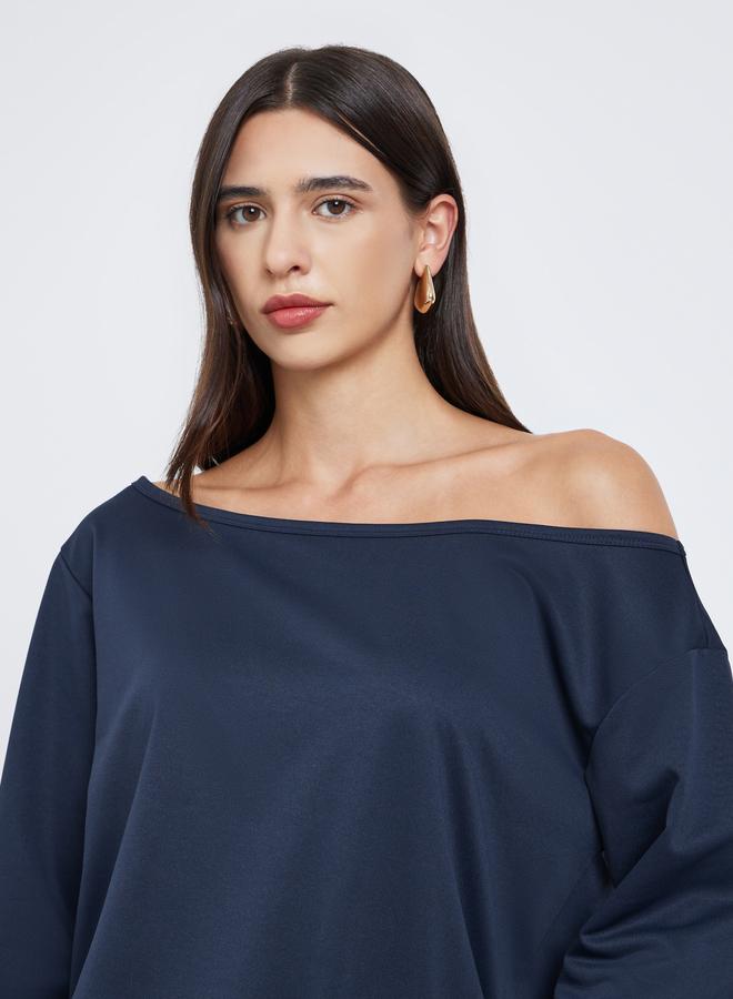 ستايلي طقم منسق من جوغر وبلوزة بياقة غير متماثلة الطول - Image 3