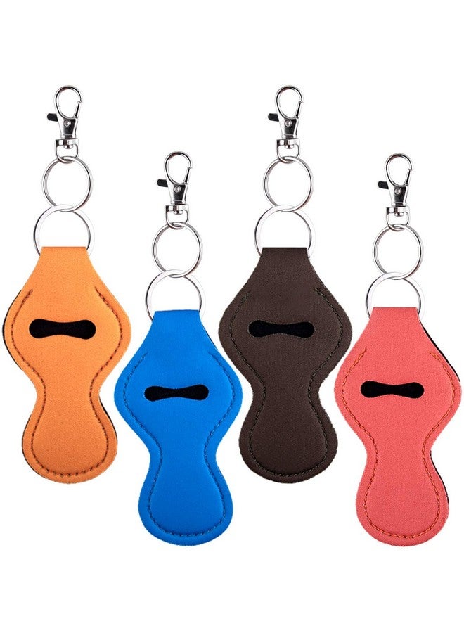 Duufin 24 Pcs Chapstick Holder Keychains Lipstick Holder Keychains with 24 Pcs Metal Clip Cords for Chapstick Tracker and Safeguard, 12 Vibrant Color - Image 4