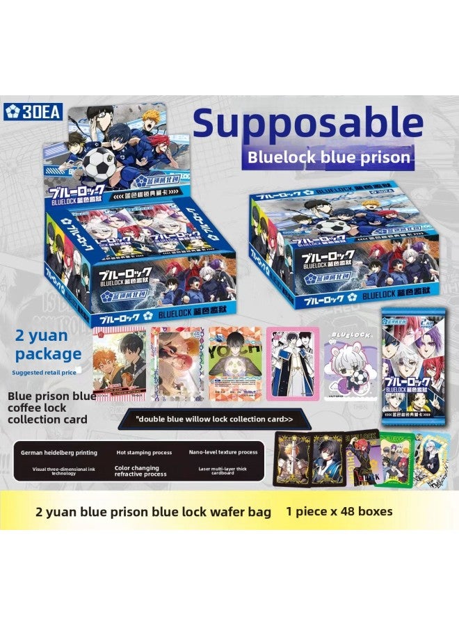 حزمة مانكا بلو بريزن 5 يوان، قفل أزرق، قفل أزرق، منطقة محظورة، بطاقة محيطية للأنيمي، بطاقة مجموعة أنمي يابانية