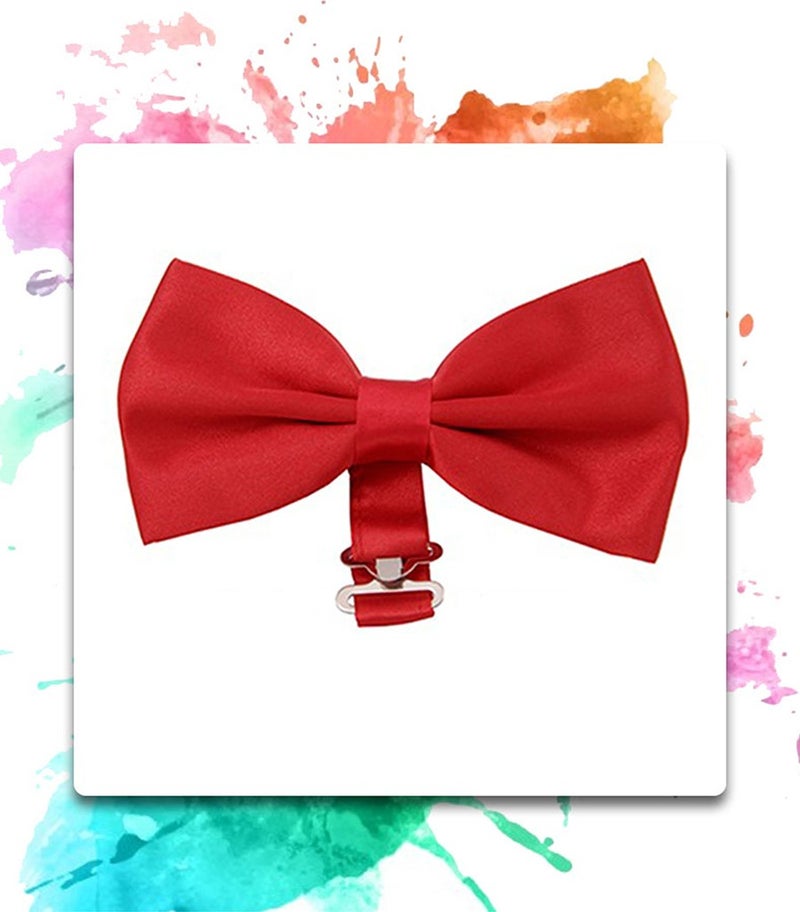Varetta Men's Red Satin Fabric Bowtie  - Image 2