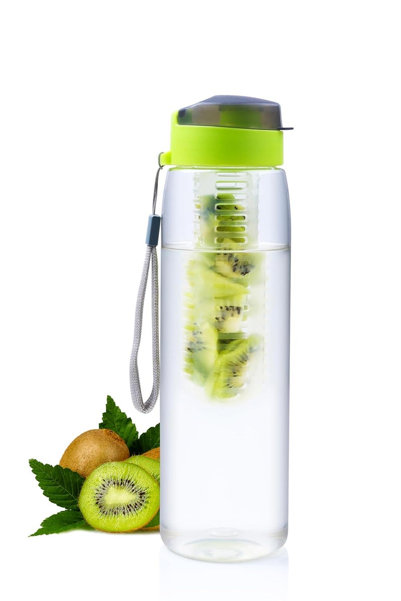 GOPI Infuse Plastic Water Bottle Detox Bottle with Infuser Chamber Leakproof Plastic Bottle with Wide Mouth Opening Ideal for Gym Office Travel Set of 4 800ml Assorted - Image 3