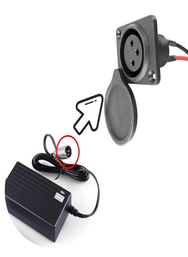 GYL XLR Charging Port Cable Replacement for E-Bike, E-Scooter, Mobility, Wheelchair - Drive Medical Female Jack Connector Adapter Currie BA-071-7 Cable with Waterproof Cover 3 Wire 3-Pin - Image 4