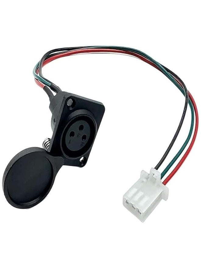 GYL XLR Charging Port Cable Replacement for E-Bike, E-Scooter, Mobility, Wheelchair - Drive Medical Female Jack Connector Adapter Currie BA-071-7 Cable with Waterproof Cover 3 Wire 3-Pin - Image 1