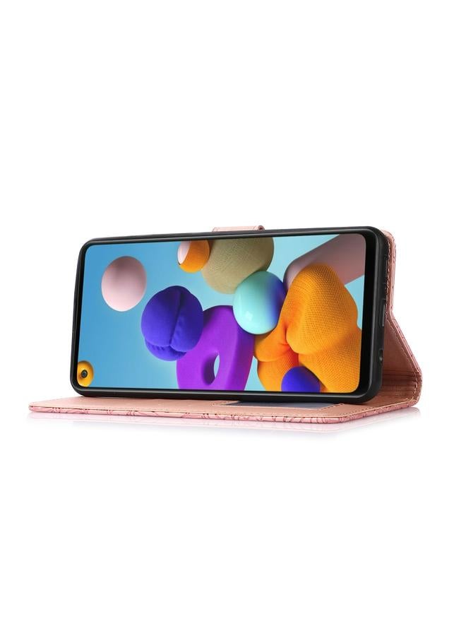 S-TOP Case For Samsung Galaxy A21s Skin Feel Embossed Sunflower Horizontal Flip Leather Case with Holder & Card Slots & Wallet & Lanyard - Image 5