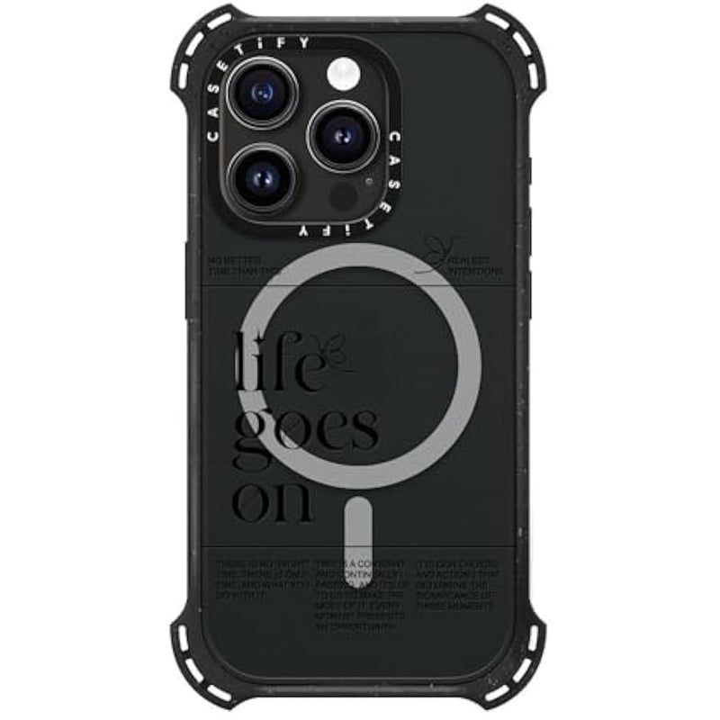 Casetify Bounce iPhone 15 Pro Case 【6X Military Grade Drop Tested / 21.3ft Drop Protection/Compatible with Magsafe】 - Life Goes On - Triple Black - Image 4