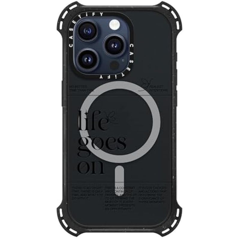 Casetify Bounce iPhone 15 Pro Case 【6X Military Grade Drop Tested / 21.3ft Drop Protection/Compatible with Magsafe】 - Life Goes On - Triple Black - Image 2