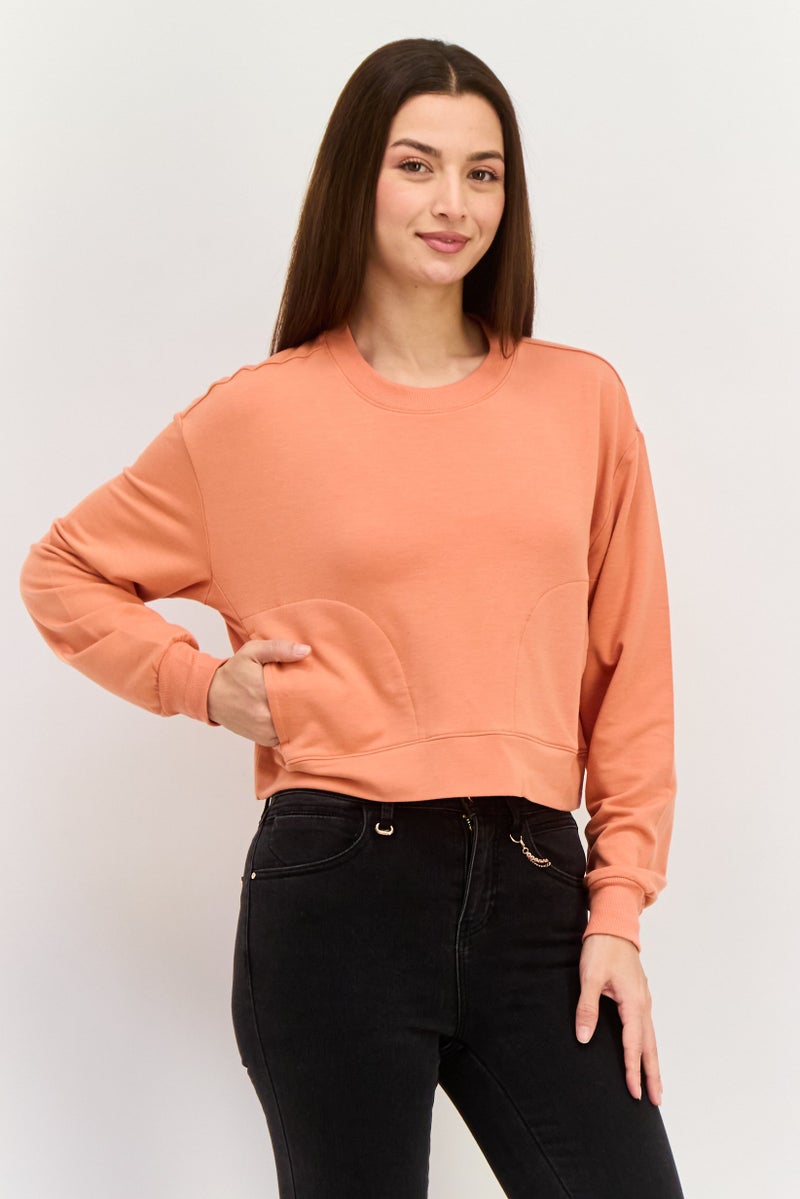 Hurley سويت شيرتات نسائية بياقة دائرية، برتقالي - Image 1