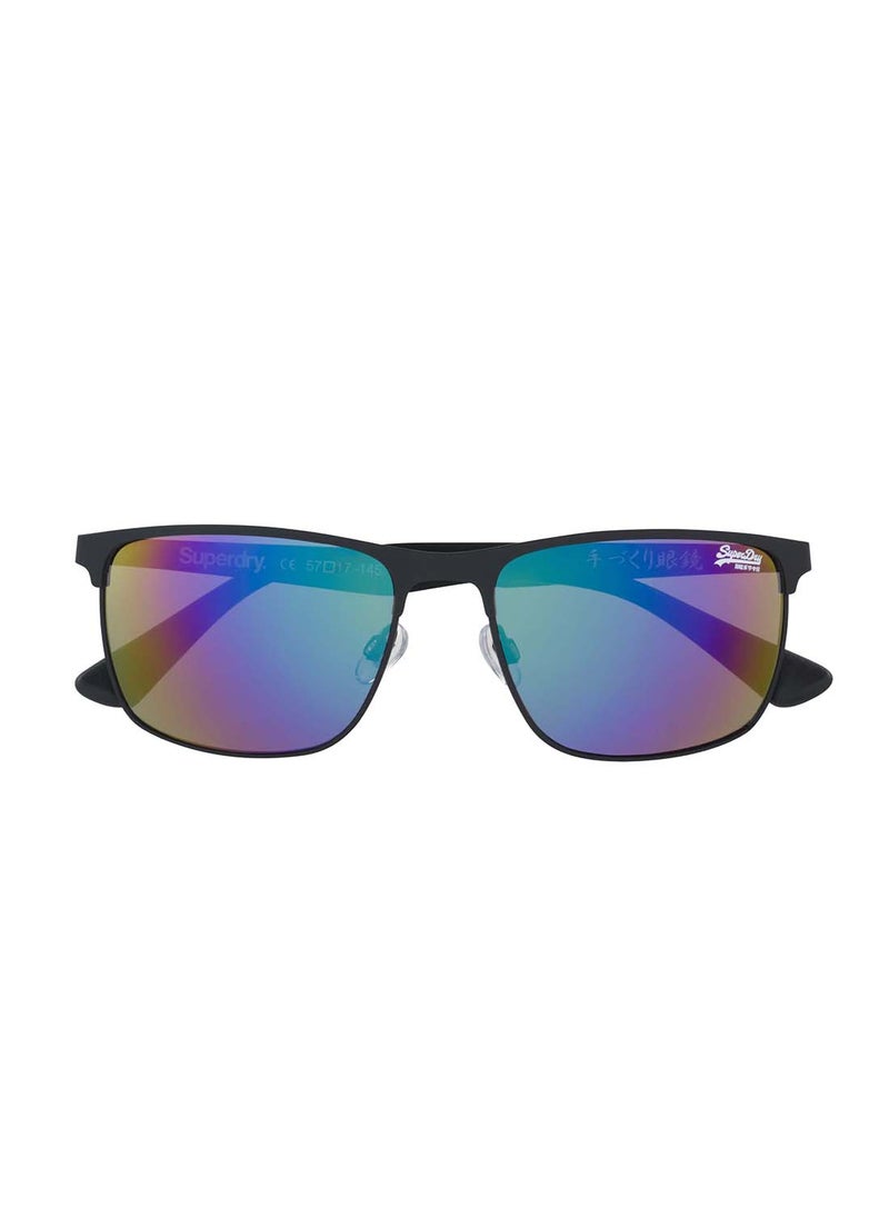 Superdry - ACE Full-Rim Rectangular Metal UV Protection Sunglasses - Black - Image 1