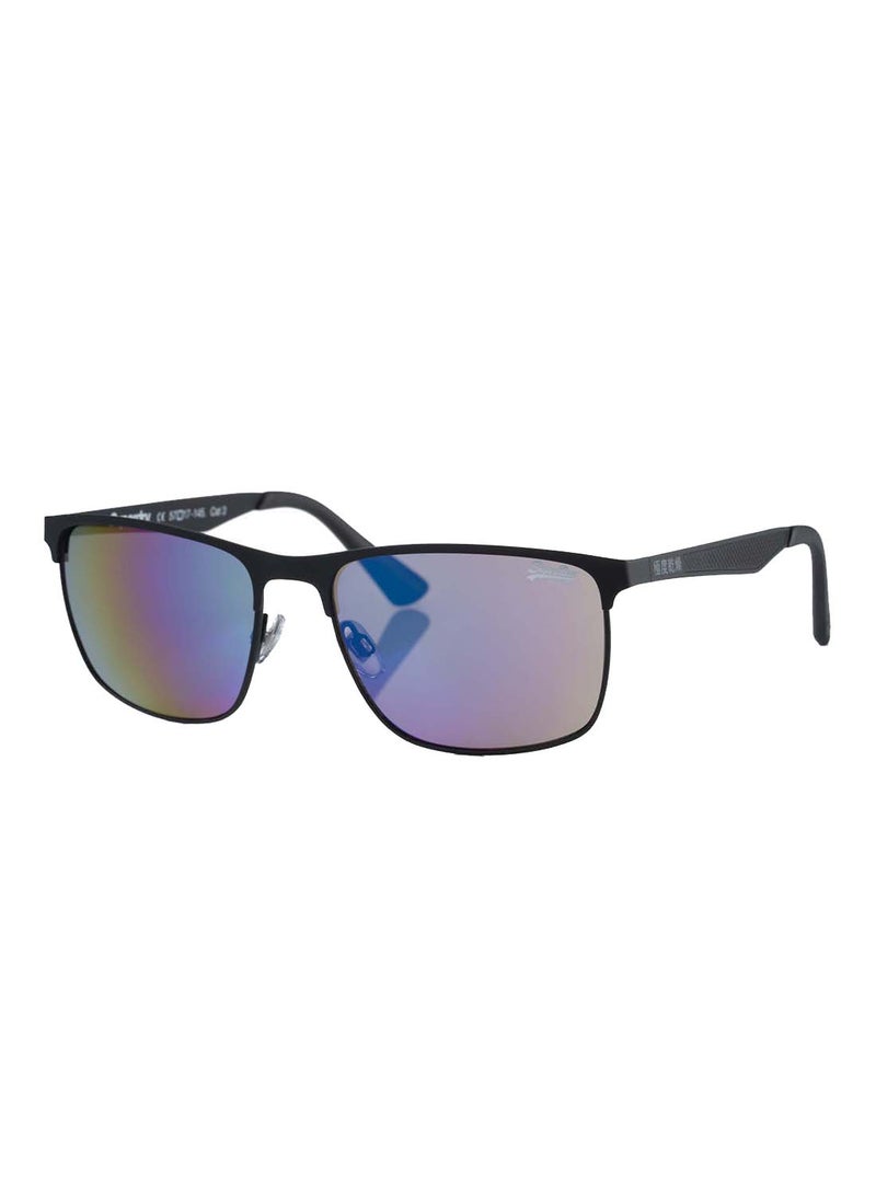 Superdry - ACE Full-Rim Rectangular Metal UV Protection Sunglasses - Black - Image 1