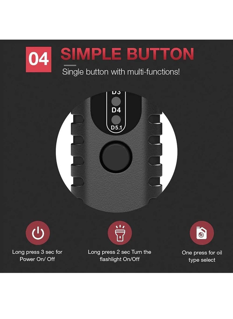 kingbolen - Brake Fluid Tester, Auto Brake Diagnostic Testing Tool，Oil Moisture Analyzer with 9 LED Indicators for DOT3/DOT4/DOT5.1 Brake Fluid(BF100) - Image 1