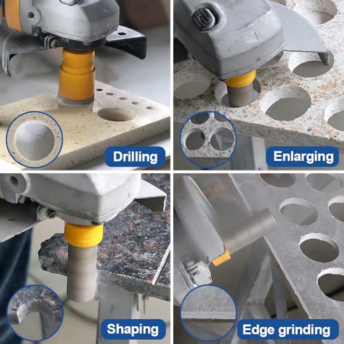 HIGHDRIL Diamond Drill Bits Kit with 5/8-11 for Porcelain Tile Ceramic Marble Brick Concrete Vacuum Brazed Hole Saw(25/35/45/50/65/75mm+20mm Finger Bits) - Image 4