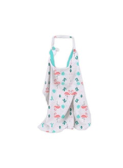MOM'S HOME Organic Cotton Muslin Nursing Cover For Breastfeeding Apron | Flamingo, Multicolor, Count 1  - Image 2