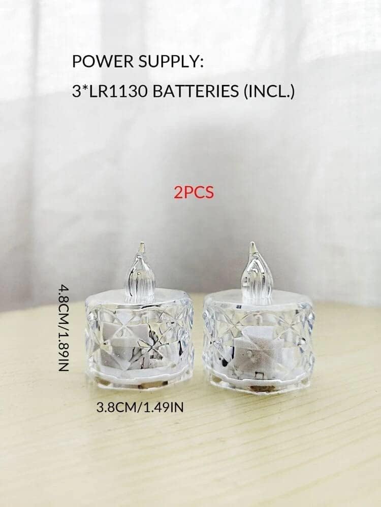 perpetual LED Candles for Home Decoration - 6 Pcs Electric Flameless & Smokeless LED Diya Lights, Crystal Candle for Home Decor, Diwali Festivals Decoration,Christmas,New Year, Festive - Image 3
