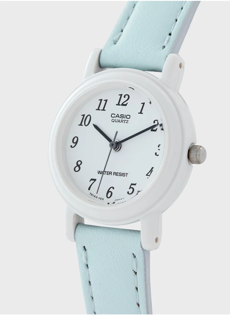 CASIO Leather Strap Analog Watch