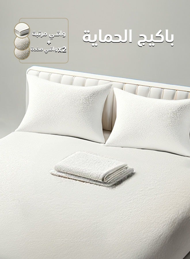 Protection Package | Mattress Protector + Set of 2 Pillow Protectors 75×50 cm, made from 100% Waterproof Cotton