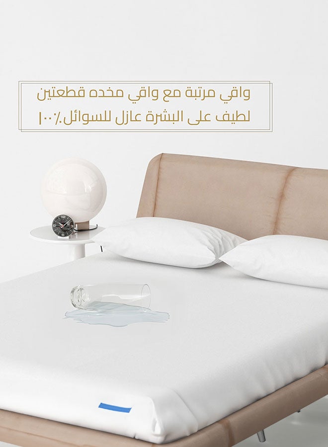 Protection Package | Mattress Protector + Set of 2 Pillow Protectors 75×50 cm, made from 100% Waterproof Cotton